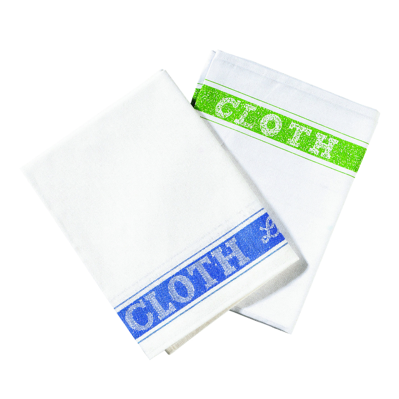 Linen Union Glass Cloth, Green Pack 10