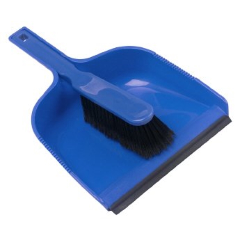 Dust Pan & Brush Set, Soft, Blue