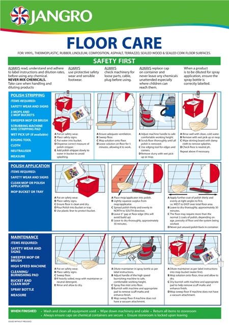 Floor Care Wall Chart (Size A3)