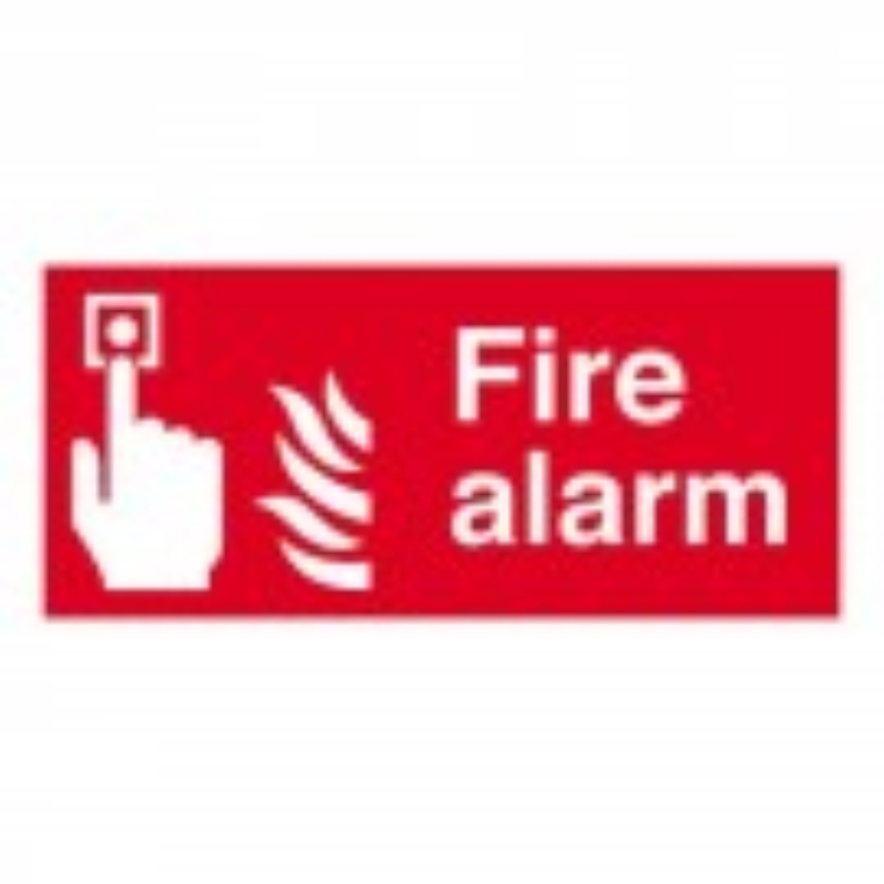 Fire Alarm symbol with flames 100x200 S/A