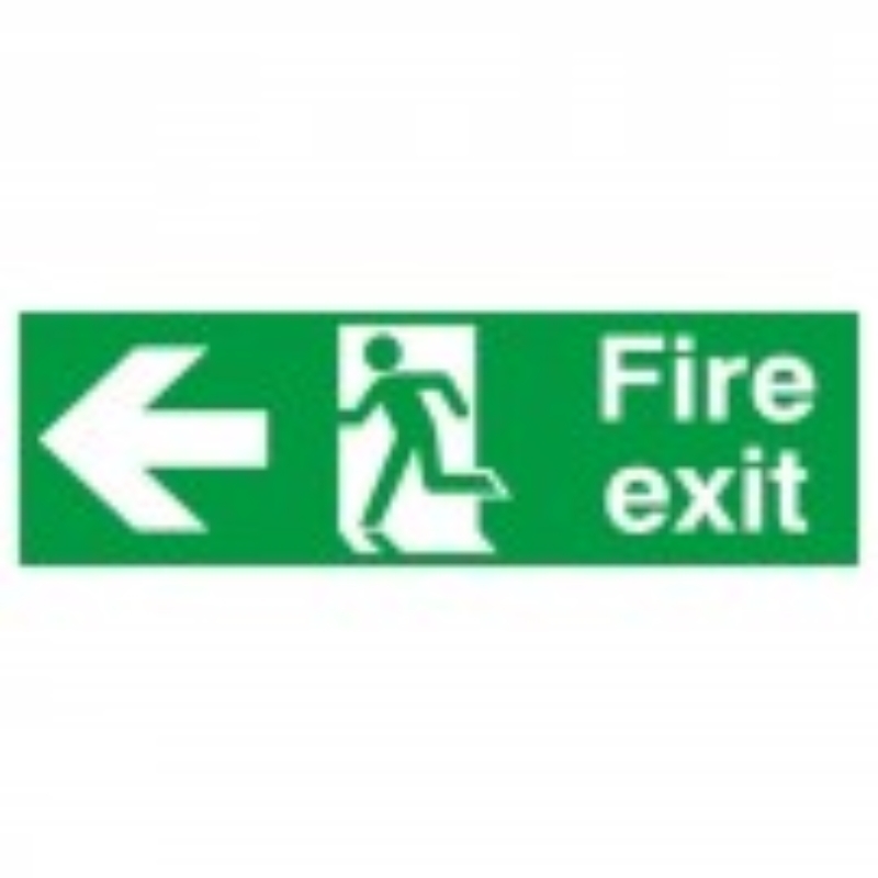 Fire Exit with running man and arrow left 150x450 S/A