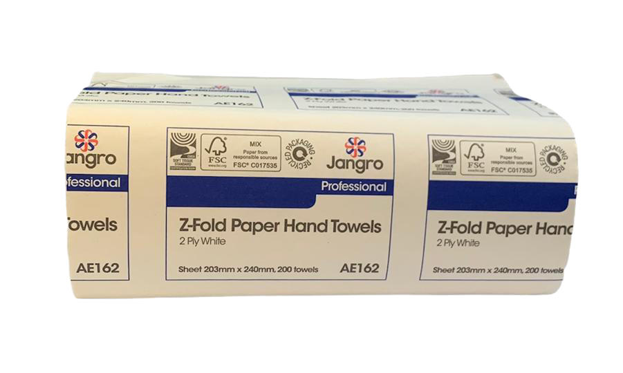 Z Fold Narrow Hand Towel 2ply White (4000)Pure 240x203mm