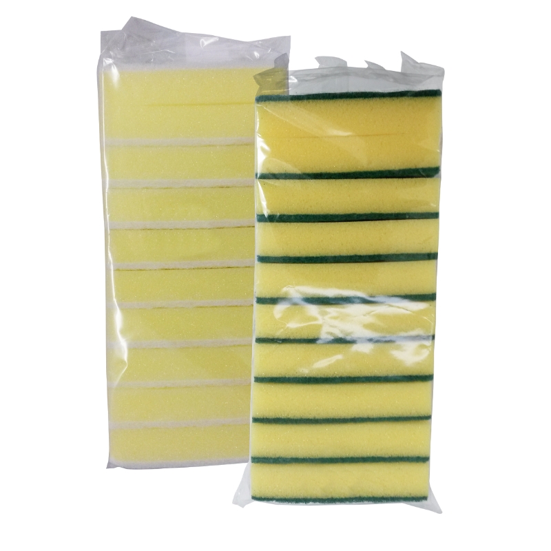 Abrasive Foam Scourer, Yellow/Green