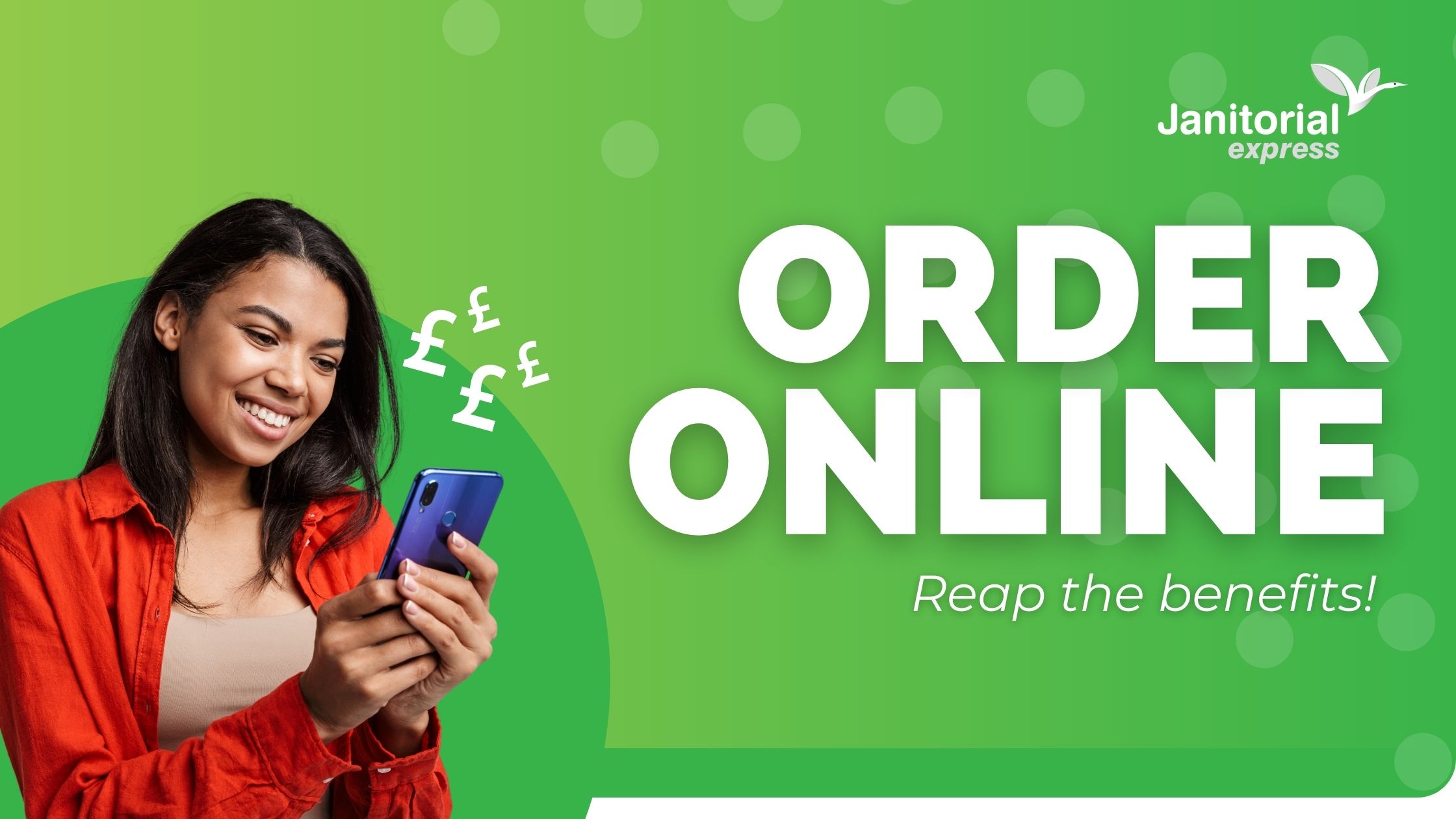 Lady on mobile - order online
